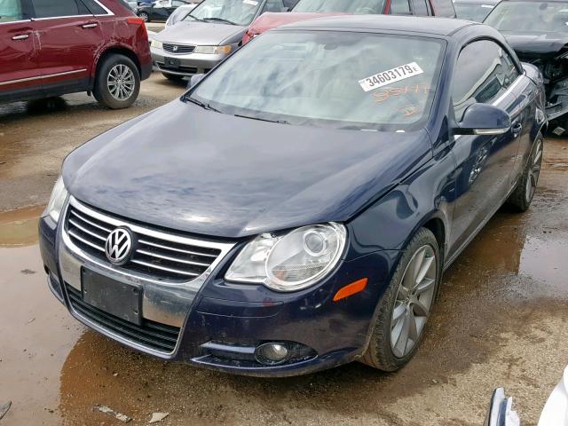 WVWDB71F57V043902 - 2007 VOLKSWAGEN EOS 3.2L S BLUE photo 2