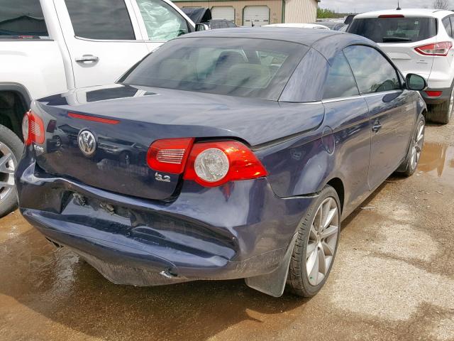 WVWDB71F57V043902 - 2007 VOLKSWAGEN EOS 3.2L S BLUE photo 4