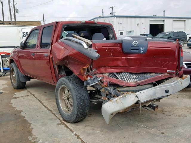 1N6ED27T84C406163 - 2004 NISSAN FRONTIER C RED photo 3