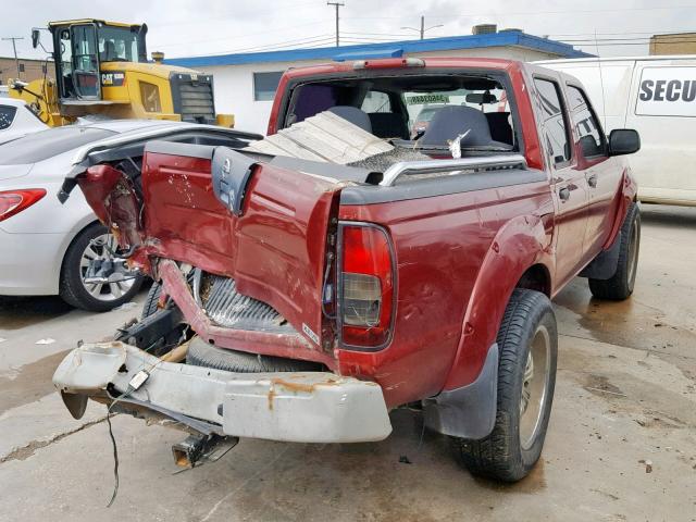 1N6ED27T84C406163 - 2004 NISSAN FRONTIER C RED photo 4