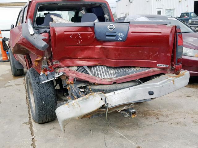 1N6ED27T84C406163 - 2004 NISSAN FRONTIER C RED photo 9