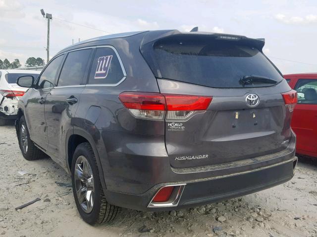 5TDYZRFH1HS221593 - 2017 TOYOTA HIGHLANDER GRAY photo 3