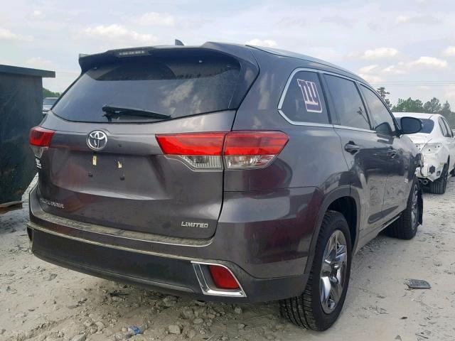 5TDYZRFH1HS221593 - 2017 TOYOTA HIGHLANDER GRAY photo 4