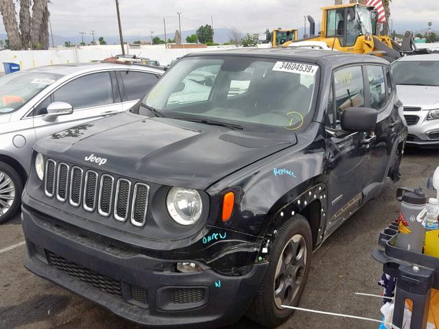 ZACCJAAT3GPD42670 - 2016 JEEP RENEGADE S BLACK photo 2