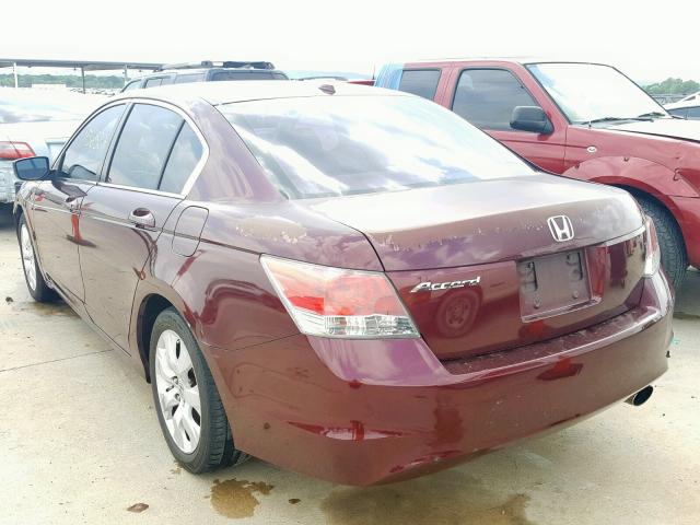 1HGCP26888A058222 - 2008 HONDA ACCORD EXL BURGUNDY photo 3