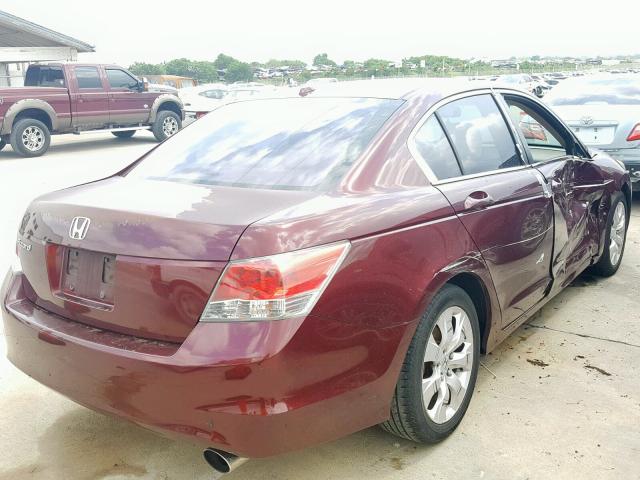 1HGCP26888A058222 - 2008 HONDA ACCORD EXL BURGUNDY photo 4