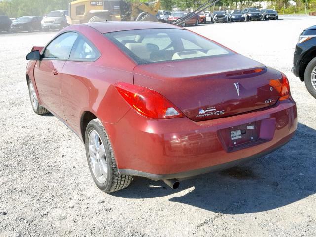 1G2ZH17N884163317 - 2008 PONTIAC G6 GT MAROON photo 3