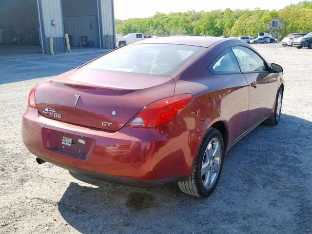 1G2ZH17N884163317 - 2008 PONTIAC G6 GT MAROON photo 4