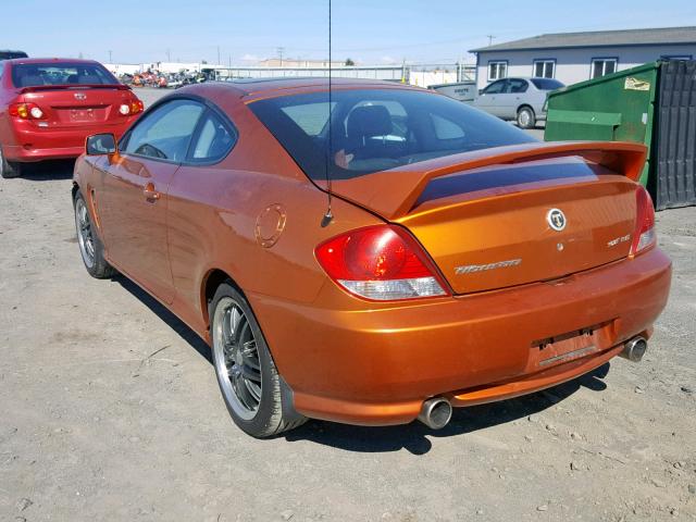 KMHHN65F16U210026 - 2006 HYUNDAI TIBURON GT ORANGE photo 3