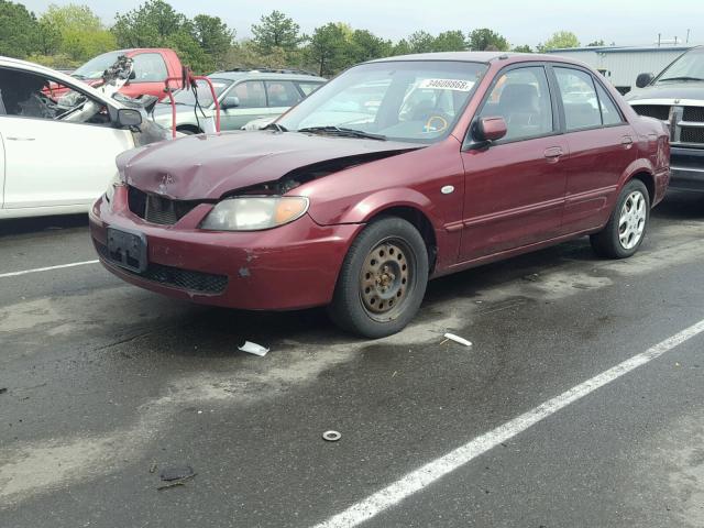 JM1BJ225721617175 - 2002 MAZDA PROTEGE DX BURGUNDY photo 2