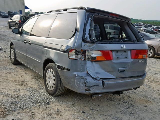 5FNRL18552B006255 - 2002 HONDA ODYSSEY LX BLUE photo 3