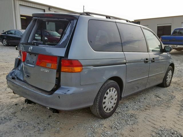 5FNRL18552B006255 - 2002 HONDA ODYSSEY LX BLUE photo 4