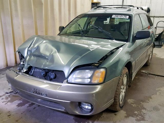 4S3BH815547602643 - 2004 SUBARU LEGACY OUT GREEN photo 2