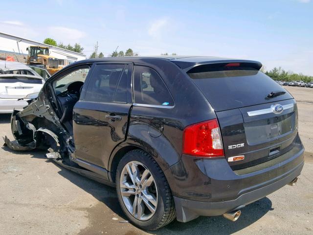 2FMDK4KC0DBA88607 - 2013 FORD EDGE LIMIT BLACK photo 3