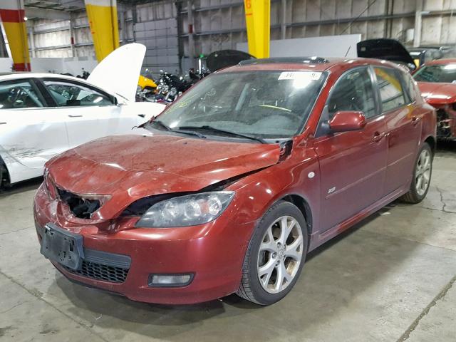 JM1BK343681165288 - 2008 MAZDA 3 HATCHBAC MAROON photo 2