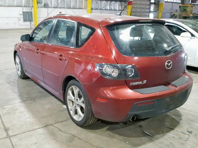 JM1BK343681165288 - 2008 MAZDA 3 HATCHBAC MAROON photo 3