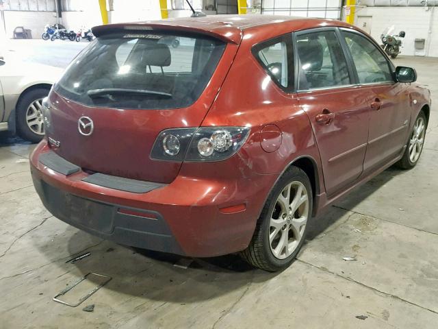 JM1BK343681165288 - 2008 MAZDA 3 HATCHBAC MAROON photo 4