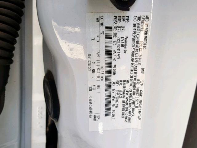 1FADP5BU3FL103033 - 2015 FORD C-MAX SEL WHITE photo 10