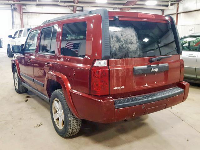 1J8HG48K28C201817 - 2008 JEEP COMMANDER BURGUNDY photo 3
