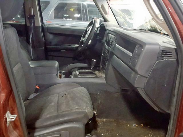 1J8HG48K28C201817 - 2008 JEEP COMMANDER BURGUNDY photo 5