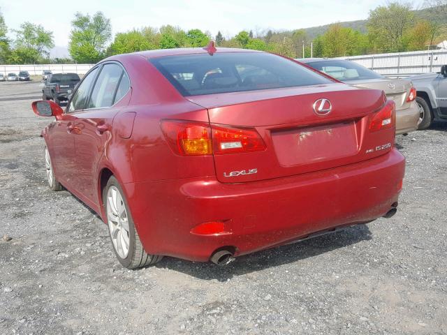 JTHCK262472017134 - 2007 LEXUS IS 250 RED photo 3