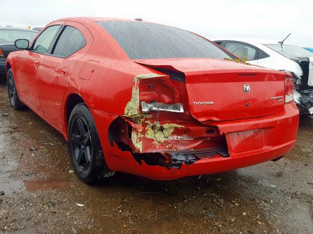 2B3KA33V19H507191 - 2009 DODGE CHARGER SX RED photo 3