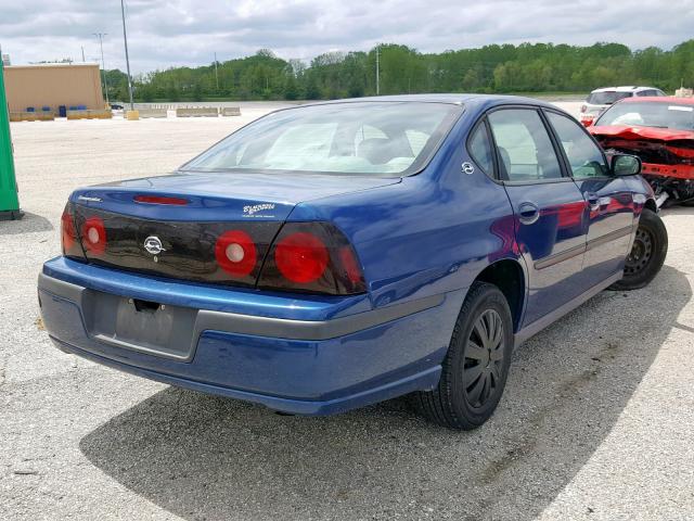 2G1WF52E859266791 - 2005 CHEVROLET IMPALA BLUE photo 4