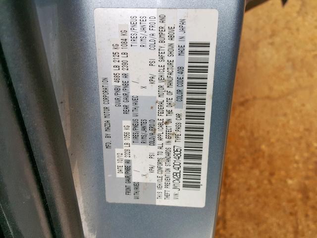 JM1CW2BL4D0148057 - 2013 MAZDA 5 BLUE photo 10