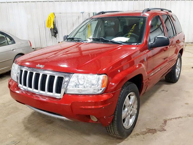 1J4GW58NX4C340779 - 2004 JEEP GRAND CHER RED photo 2