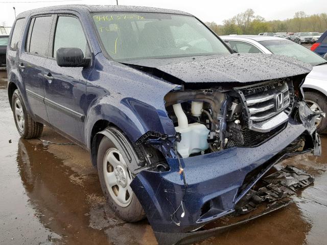 5FNYF4H22FB038872 - 2015 HONDA PILOT LX BLUE photo 1