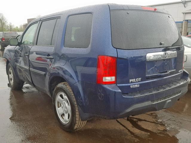 5FNYF4H22FB038872 - 2015 HONDA PILOT LX BLUE photo 3