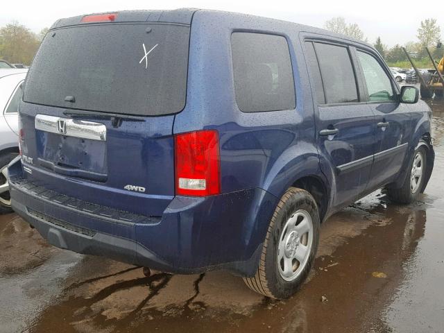 5FNYF4H22FB038872 - 2015 HONDA PILOT LX BLUE photo 4