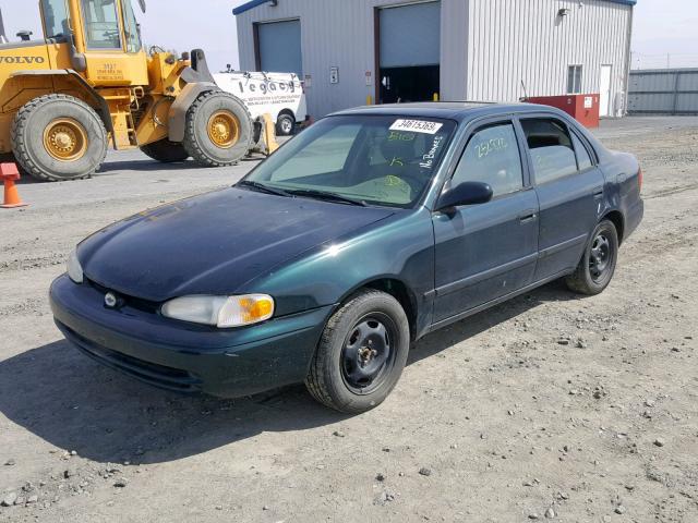 1Y1SK5287WZ416291 - 1998 CHEVROLET GEO PRIZM GREEN photo 2