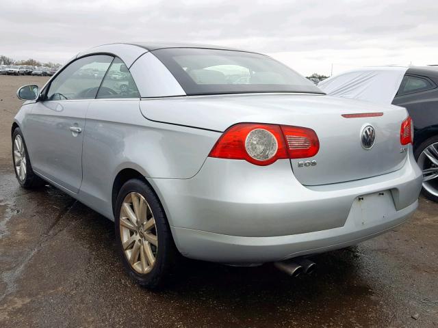 WVWBA71F37V010844 - 2007 VOLKSWAGEN EOS 2.0T SILVER photo 3