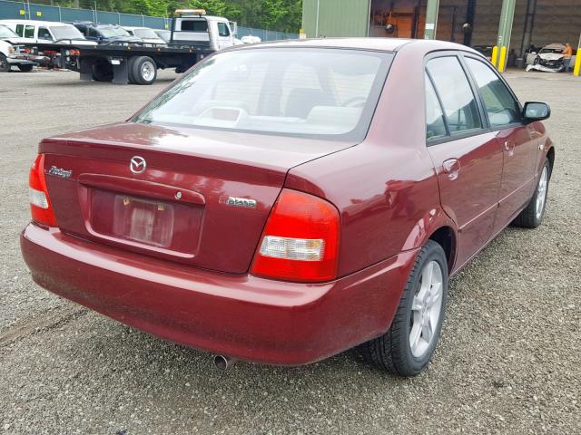 JM1BJ225630185654 - 2003 MAZDA PROTEGE DX MAROON photo 4