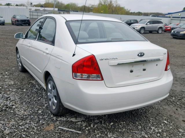 KNAFE222695660143 - 2009 KIA SPECTRA EX WHITE photo 3