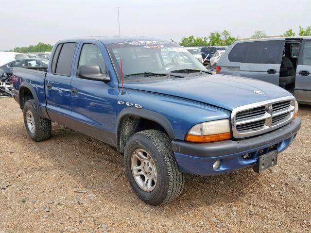 1D7HG38N44S552858 - 2004 DODGE DAKOTA QUA BLUE photo 1