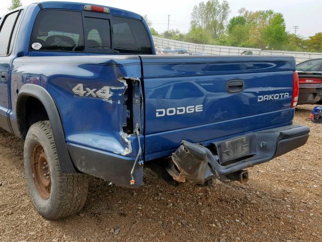 1D7HG38N44S552858 - 2004 DODGE DAKOTA QUA BLUE photo 9