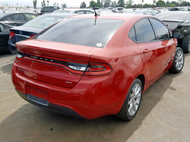 1C3CDFBA2DD143058 - 2013 DODGE DART SXT RED photo 4