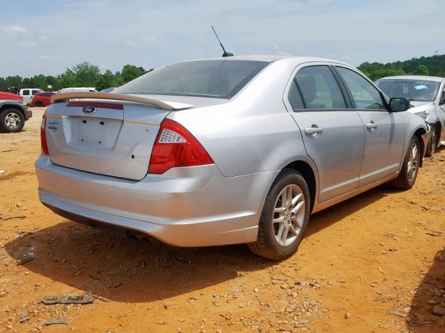 3FAHP0GAXCR390662 - 2012 FORD FUSION S SILVER photo 4