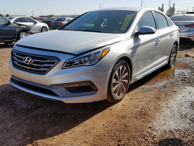 5NPE34AF6FH202005 - 2015 HYUNDAI SONATA SPO SILVER photo 2