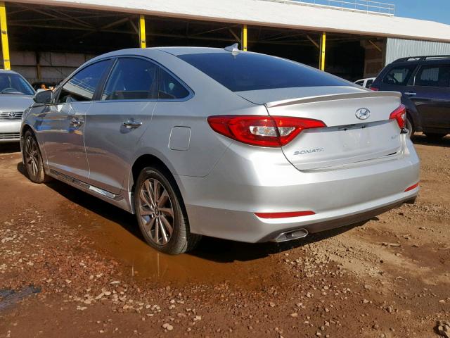 5NPE34AF6FH202005 - 2015 HYUNDAI SONATA SPO SILVER photo 3