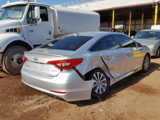 5NPE34AF6FH202005 - 2015 HYUNDAI SONATA SPO SILVER photo 4