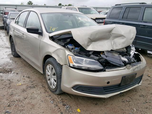 3VW2K7AJ0EM335151 - 2014 VOLKSWAGEN JETTA BASE TAN photo 1