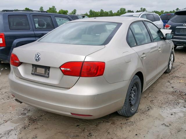 3VW2K7AJ0EM335151 - 2014 VOLKSWAGEN JETTA BASE TAN photo 4