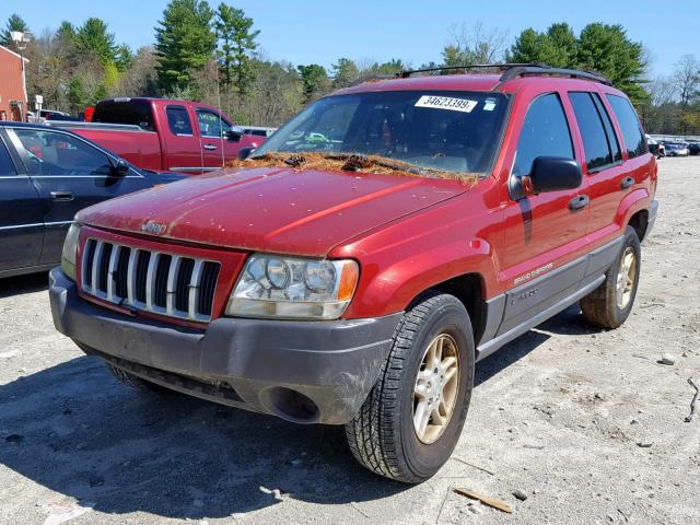 1J4GW48S24C128152 - 2004 JEEP GRAND CHER RED photo 2