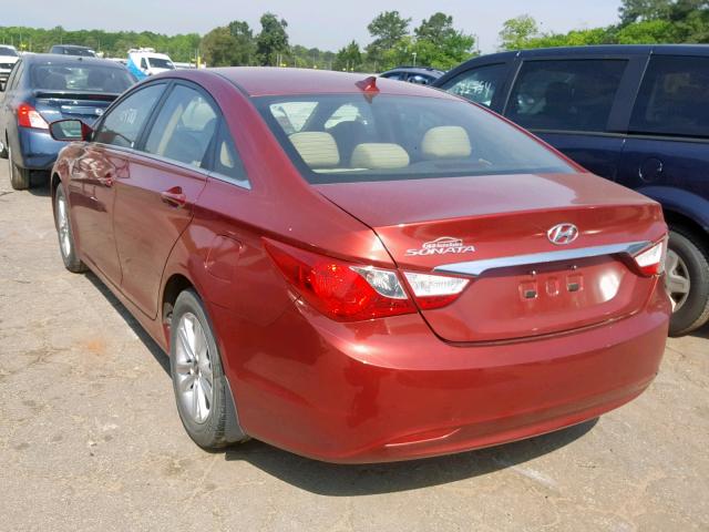 5NPEB4AC7CH423424 - 2012 HYUNDAI SONATA GLS MAROON photo 3