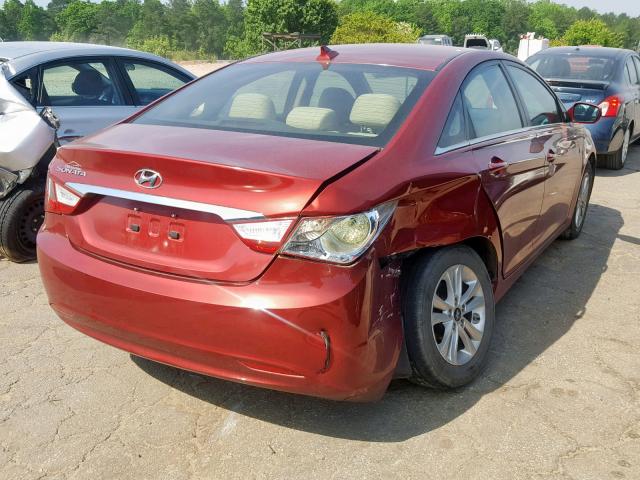 5NPEB4AC7CH423424 - 2012 HYUNDAI SONATA GLS MAROON photo 4