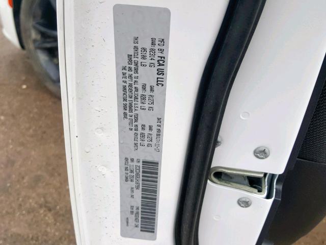 2C3CDXBG8JH187994 - 2018 DODGE CHARGER SX WHITE photo 10