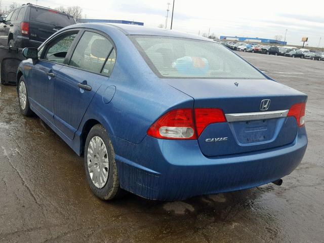 2HGFA16319H342470 - 2009 HONDA CIVIC VP BLUE photo 3